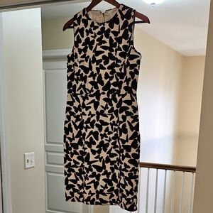 Kate Spade Black and Cream Floral Midi Dress